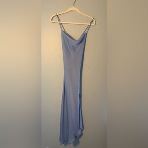 Light Blue Maxi Dress - Sleek Solid Gown